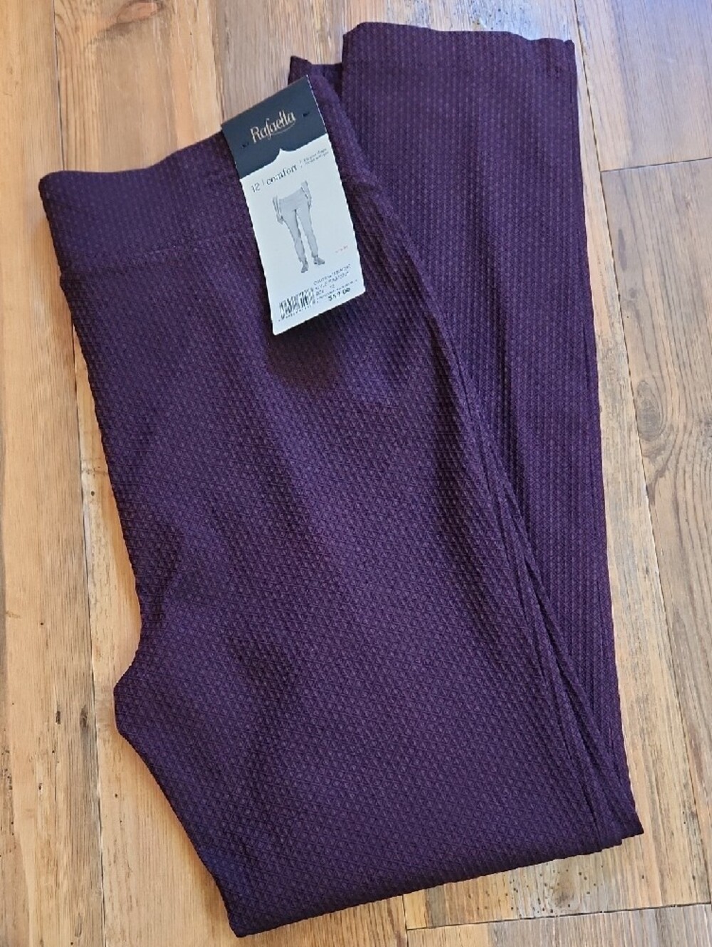 Rafaella Straight-Leg Pull-On Pants in Plum - Picture 3 of 5